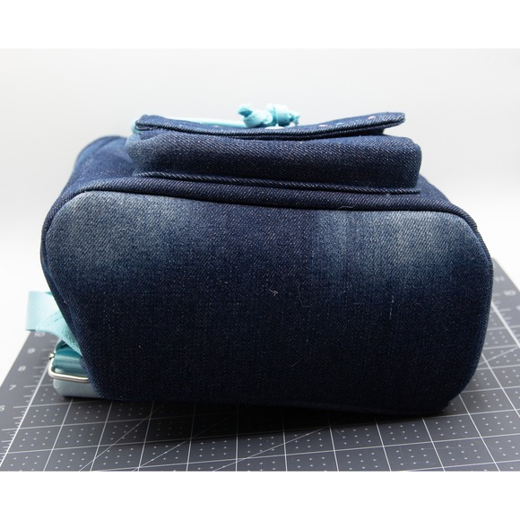 Disney Loungefly Stitch Denim Mini Backpack Embroidered Drawstring Bag New main image 4